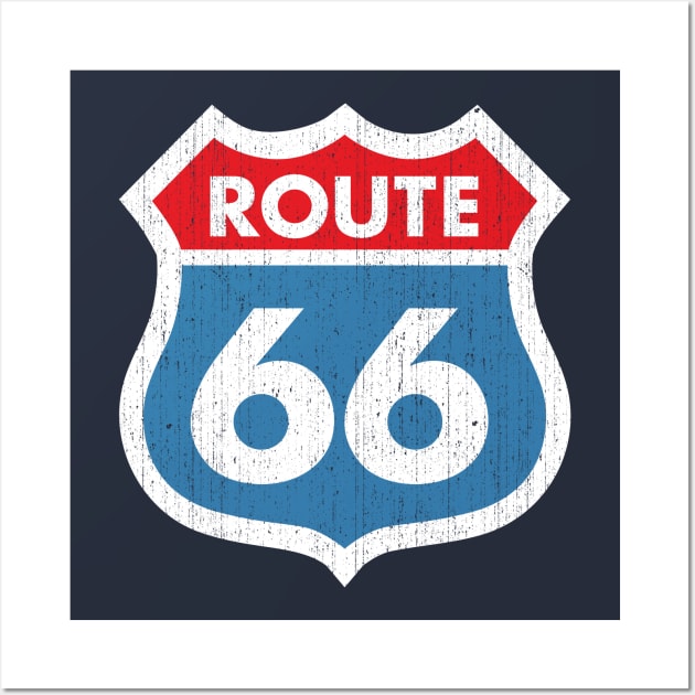 Route 66 Weathered Wall Art by DetourShirts